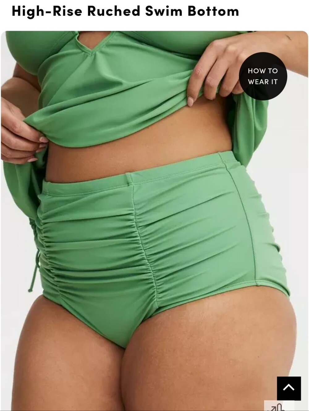 Torrid Green High-Rise Ruched Swim Bottom